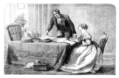 Lord Melbourne 1779-1848 istruisce una giovane Regina Vittoria 1819-1901, 1837 c1895 da Unbekannt