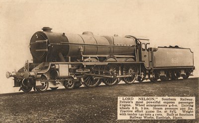 Lord Nelson, Southern Railway, c1930 da Unbekannt