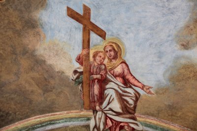 Chiesa di Loreto affresco: Maria, Gesù e la croce, Praga, Repubblica Ceca da Unbekannt