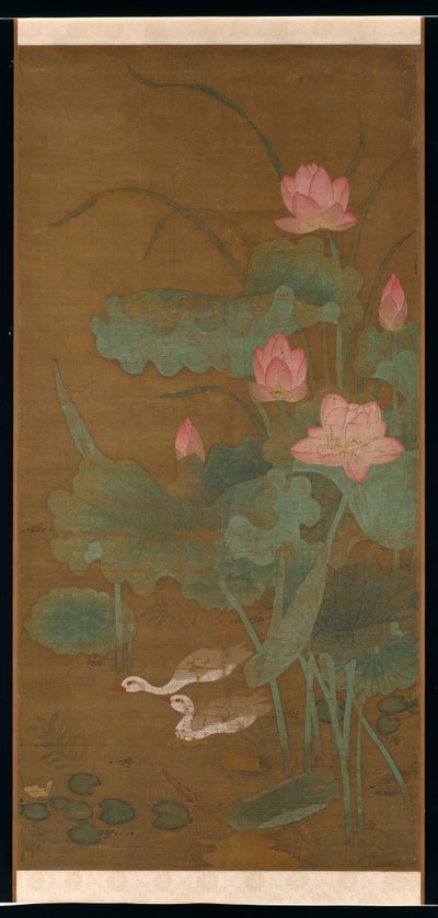 Loto e uccelli acquatici, ca. 1300 da Unbekannt