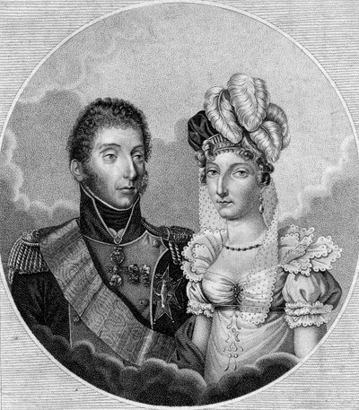 Louis-Antoine, Duca di Angoulême e Principessa Marie-Thérèse Charlotte, 1799 da Unbekannt