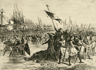 Luigi IX. Sbarco in Egitto, 1249, 1890 da Unbekannt