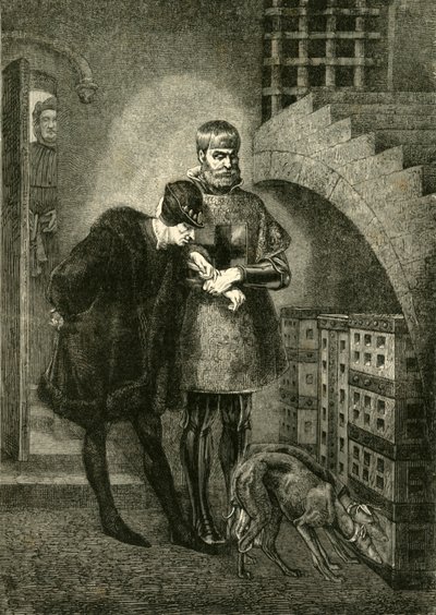 Luigi XI visita il Cardinale Balue nella Gabbia di Ferro, 1469-1481, 1890 da Unbekannt