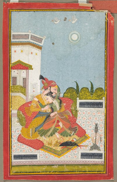 Amanti che si abbracciano Raga Malkaus, c. 1760 da Unbekannt