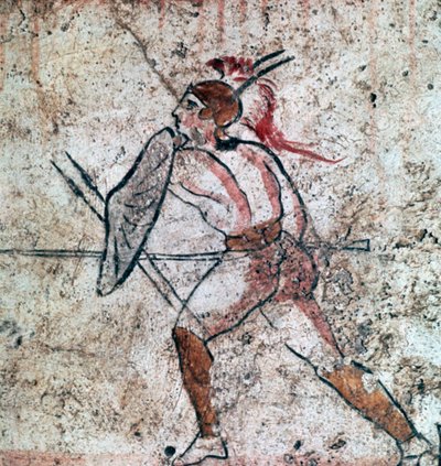 Affresco lucano di un guerriero, IV secolo da Unbekannt