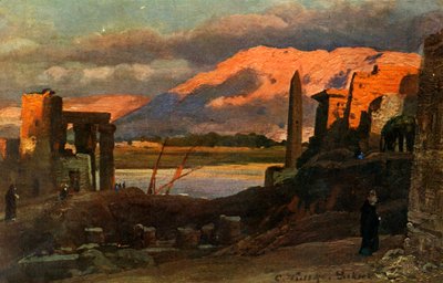 Luxor e le montagne di Tebe, c1918-c1939 da Unbekannt