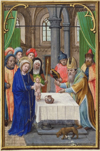 La presentazione al tempio, da un libro di preghiere, inizio XVI secolo da Unbekannt