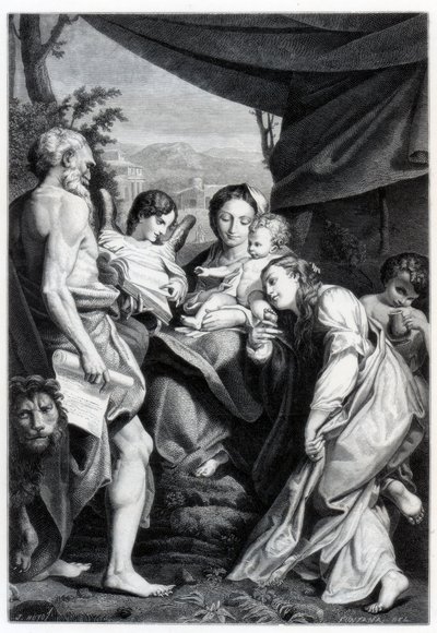 Madonna col Bambino con San Girolamo e Maria Maddalena Il Giorno, 1525-1528 1870 da Unbekannt