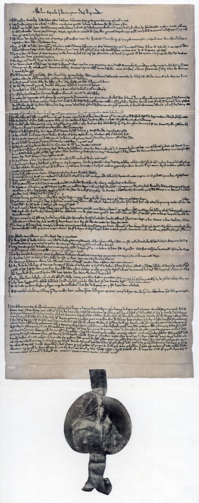 Magna Carta, carta inglese originariamente emessa nel 1215 da Unbekannt