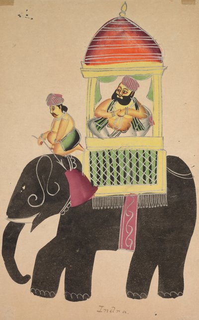 Il Mahant di Tarakeshwar cavalca un elefante, 1800 da Unbekannt