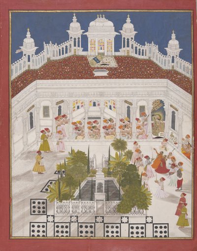 Maharana Ari Singh che prega nel suo palazzo, 1765 da Unbekannt