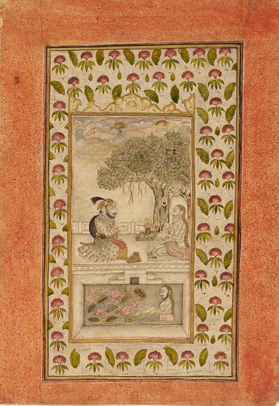 Maharana Sangram Singh II che visita un yogi, 1710-1715 da Unbekannt
