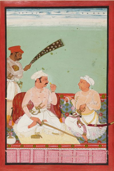 Maharao Ratan Singh con cortigiani, c1670 da Unbekannt