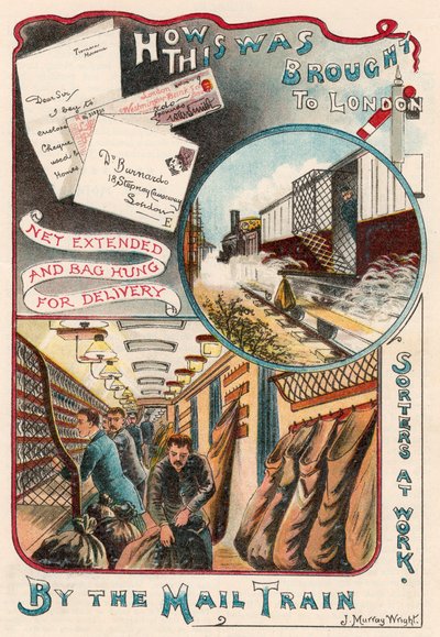 Treno postale che trasporta lettere a Londra dalle città della Gran Bretagna, c. 1900 da Unbekannt