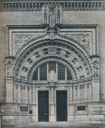 Ingresso principale, Victoria and Albert Museum, con scultura di Alfred Drury, c1909 da Unbekannt
