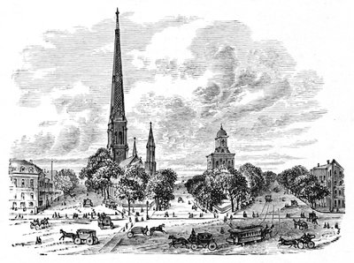 Main Street, Buffalo, di fronte alle chiese, 1883 da Unbekannt