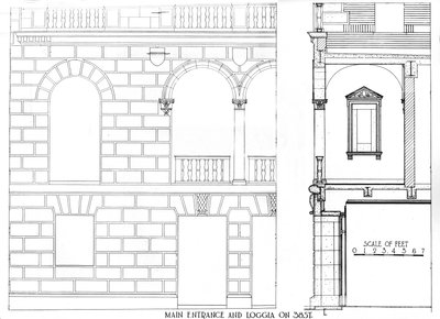 Ingresso principale e loggia sulla 38ª strada, Fraternity Clubs Building, New York City, 1924 da Unbekannt