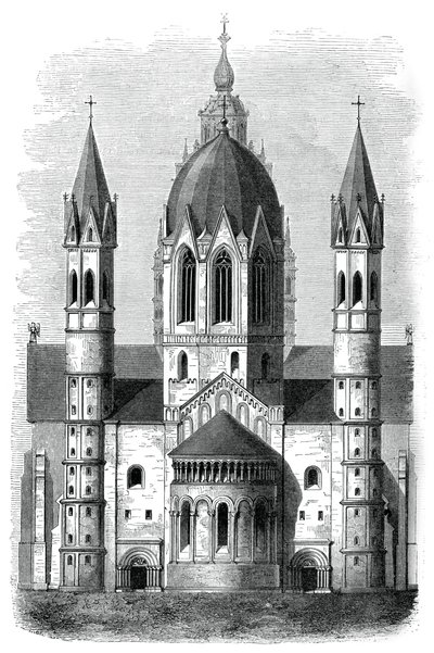 Cattedrale di Magonza, Reno, Germania, XII e XIII secolo, 1870 da Unbekannt