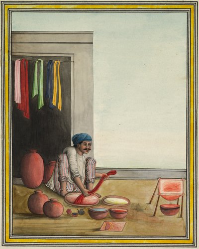 Uomo che tinge il tessuto, inizi anni 1830 da Unbekannt