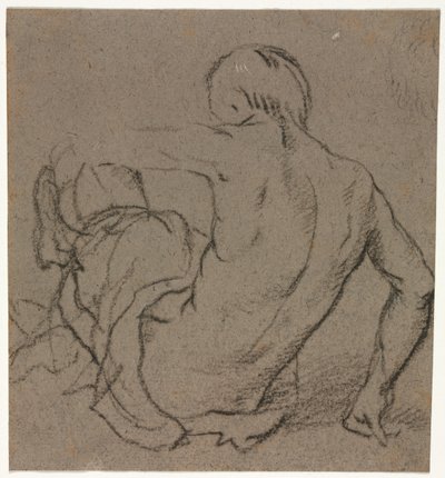 Uomo seduto a terra, visto da dietro recto, 1500 da Unbekannt