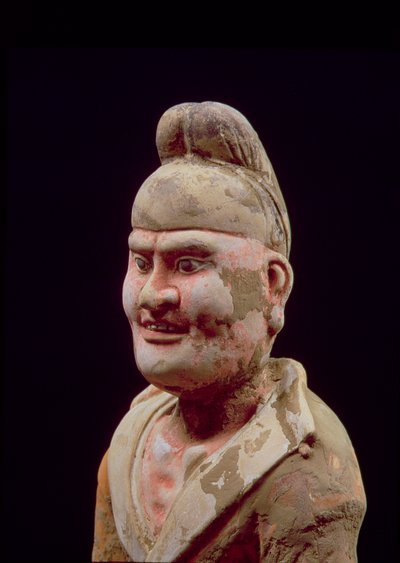Uomo che viaggia lungo la Via della Seta, dettaglio del busto, cinese, dinastia Tang (618-906) (terracotta) da Unbekannt