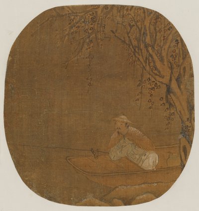 Uomo che pesca da una barca sotto un albero, forse dinastia Ming, 1368-1644 da Unbekannt