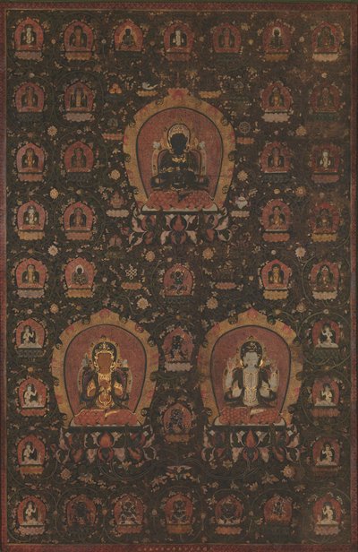 Mandala di Vajradhara, Manjushri e Sadakshari-Lokeshvara da Unbekannt