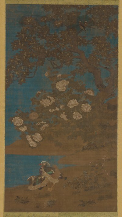 Anatre mandarine e fiori, dinastia Ming o Qing da Unbekannt