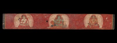Copertina di manoscritto con Vishnu affiancato da Lakshmi e Sarasvati, XIV secolo da Unbekannt