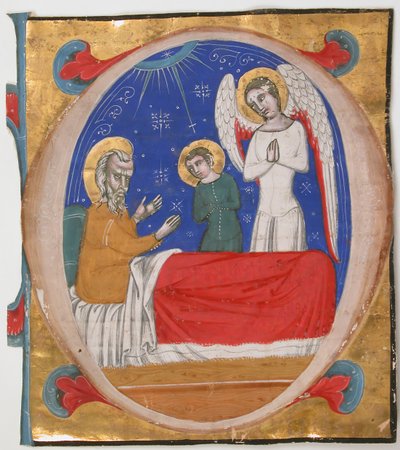 Illustrazione del manoscritto con Tobia, Tobia e l