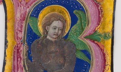 Foglio di Manoscritto da un Libro Corale con una Lettera Iniziale B Illuminata da Unbekannt
