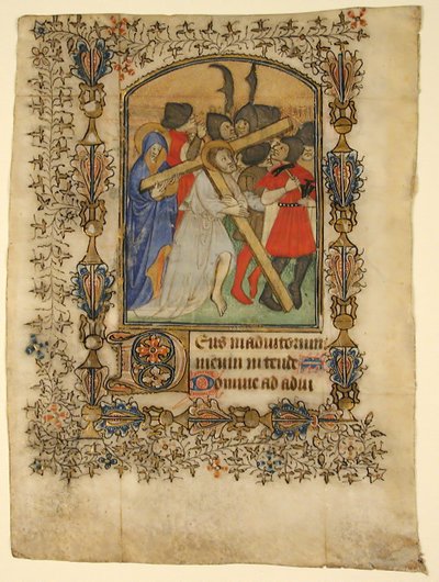 Foglio di manoscritto da un libro d