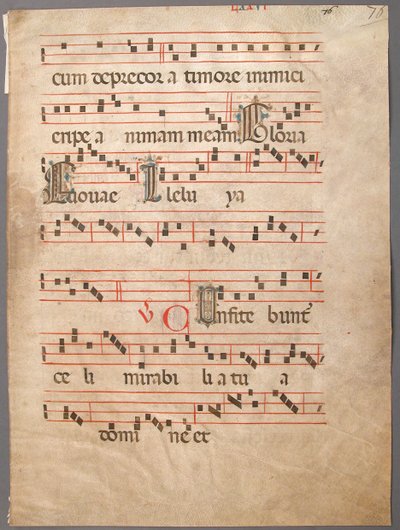 Foglio di manoscritto, da un graduale, italiano, prima metà del XIV secolo da Unbekannt