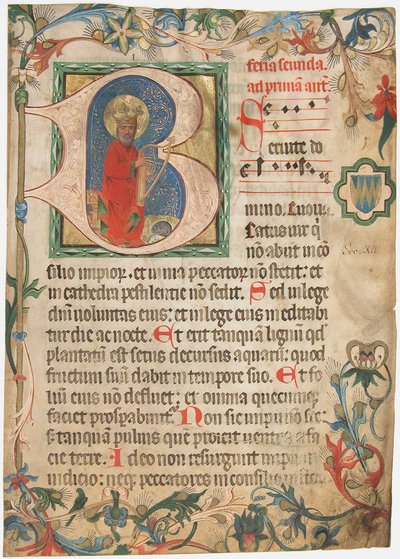 Foglio di manoscritto da un messale, austriaco, fine XV secolo da Unbekannt