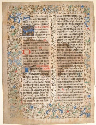Foglio di manoscritto da un messale, metà del XV secolo da Unbekannt
