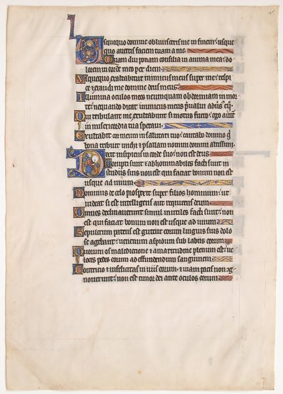 Foglio di Manoscritto da un Salterio Reale, XIII secolo da Unbekannt