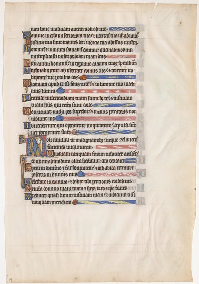 Foglio di manoscritto da un Salterio reale, britannico, XIII secolo da Unbekannt