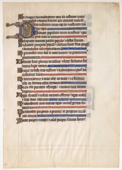 Foglio di manoscritto da un Salterio reale da Unbekannt