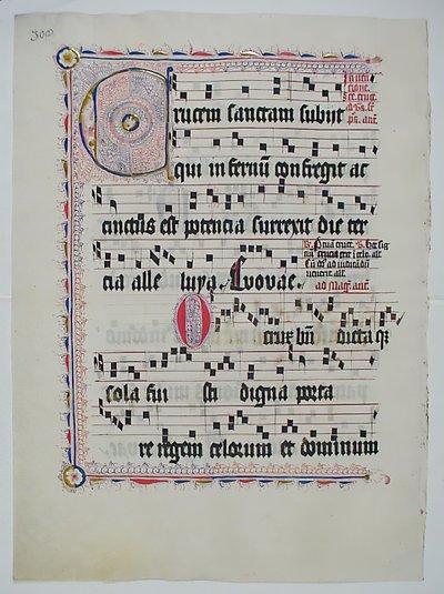 Foglio di manoscritto con iniziale C, da un Antifonario, tedesco, secondo quarto del XV secolo da Unbekannt