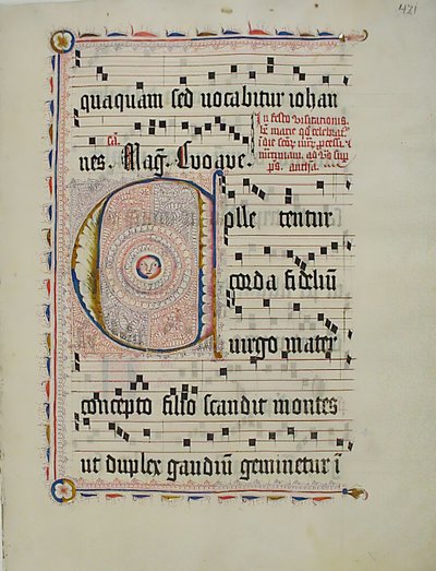 Foglio di manoscritto con iniziale C, da un antifonario, tedesco, secondo quarto del XV secolo da Unbekannt