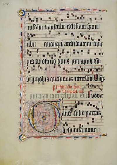 Foglio di manoscritto con iniziale G, da un antifonario, tedesco, secondo quarto del XV secolo da Unbekannt