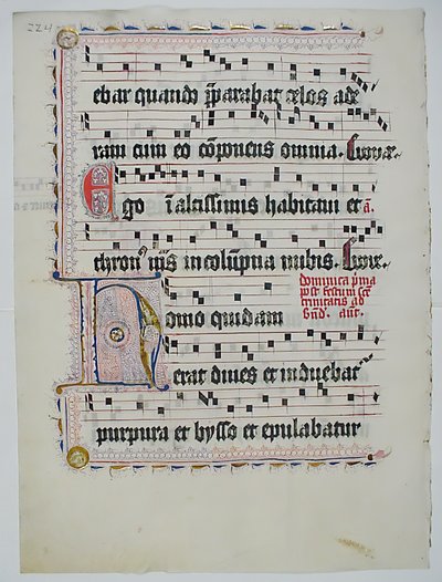Foglio di manoscritto con iniziale H, da un antifonario, tedesco, secondo quarto del XV secolo da Unbekannt