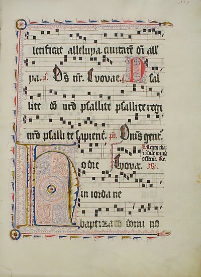 Foglio di manoscritto con iniziale H, da un antifonario, tedesco, secondo quarto del XV secolo da Unbekannt