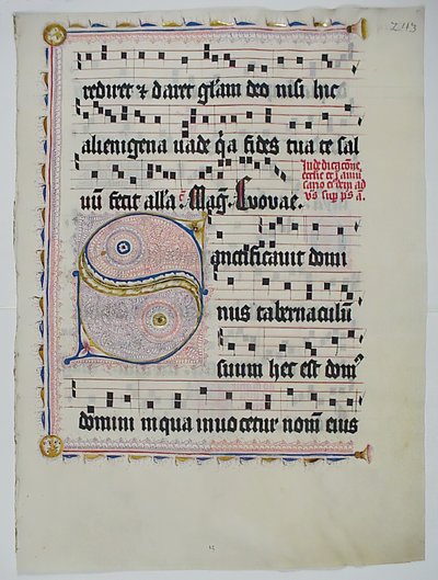 Foglio di Manoscritto con Iniziale S, da un Antifonario, Germania, secondo quarto del XV secolo da Unbekannt