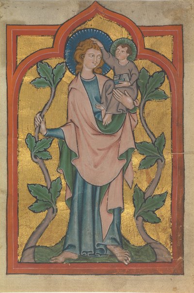 Foglio di manoscritto con San Cristoforo che porta Cristo da Unbekannt
