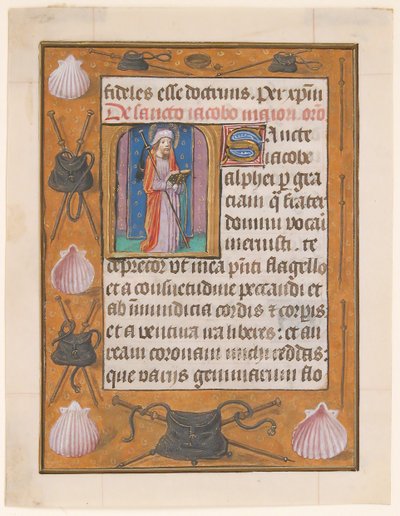 Foglio di manoscritto con San Giacomo il Maggiore da Unbekannt