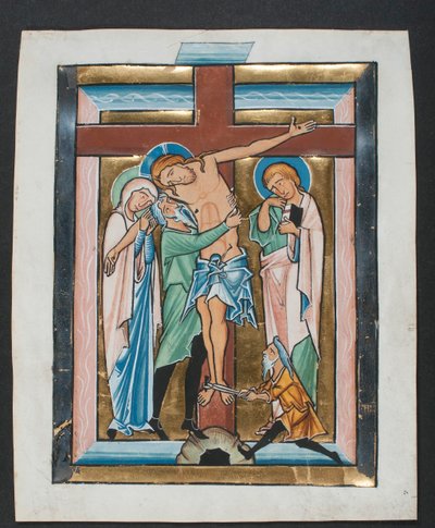Foglio di manoscritto con la Deposizione, da un Salterio, metà del XIII secolo da Unbekannt