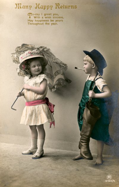 Tanti auguri, biglietto di compleanno, c1900-1929 da Unbekannt