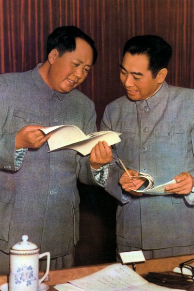 Mao Zedong e Zhou Enlai, leader comunisti cinesi, c1950s da Unbekannt