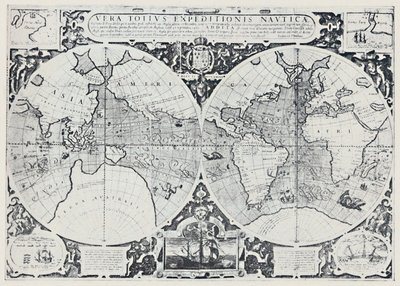 Mappa che mostra il viaggio di circumnavigazione di Drake 1577-1580, 1923 da Unbekannt